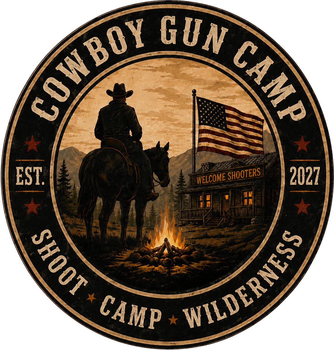 Cowboy Gun Camp round emblem